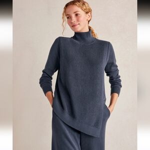 Organic Cotton Cashmere Drape-Front Sweater